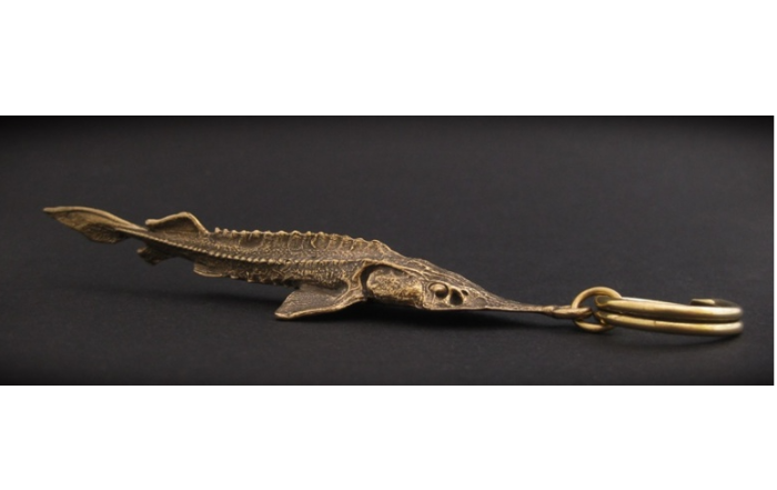 Handmade Bronze Sturgeon - Keychain
