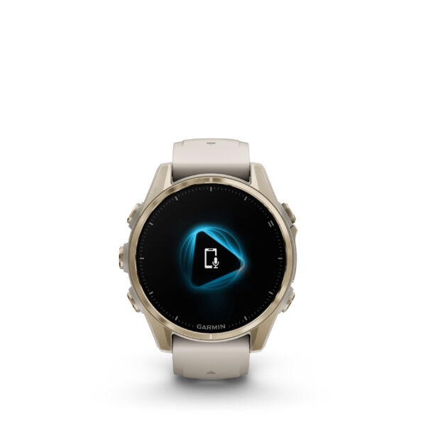 Fenix8_43_HR_SoftGold_FogGray_Front_0014_fenix8_voice_assistant_still Garmin fenix 8 – 43 mm, AMOLED