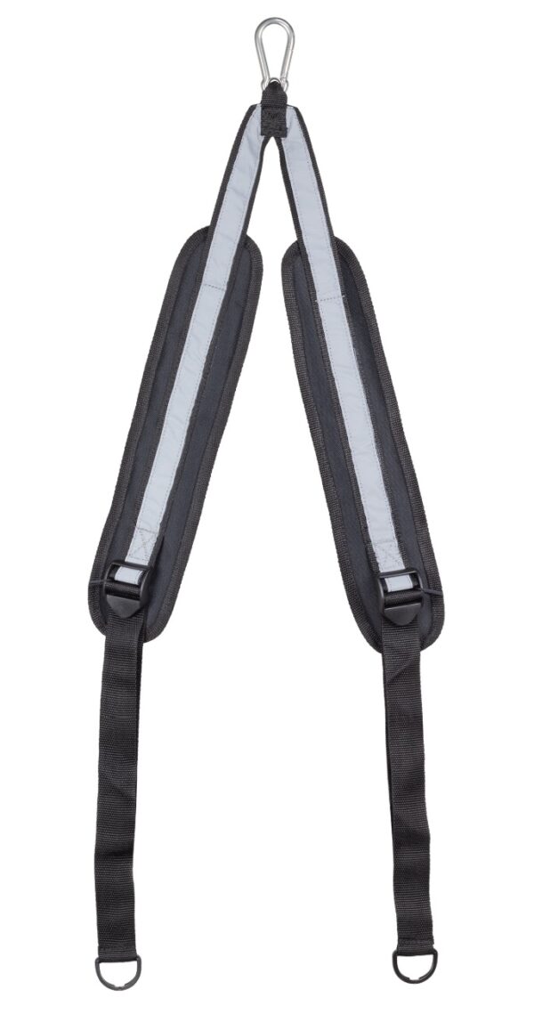 Banks board in water setup with fins, float line, and speargun secured