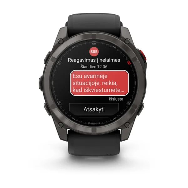 Garmin Fenix 8 Pro atsparus vandeniui iki 100 metrų