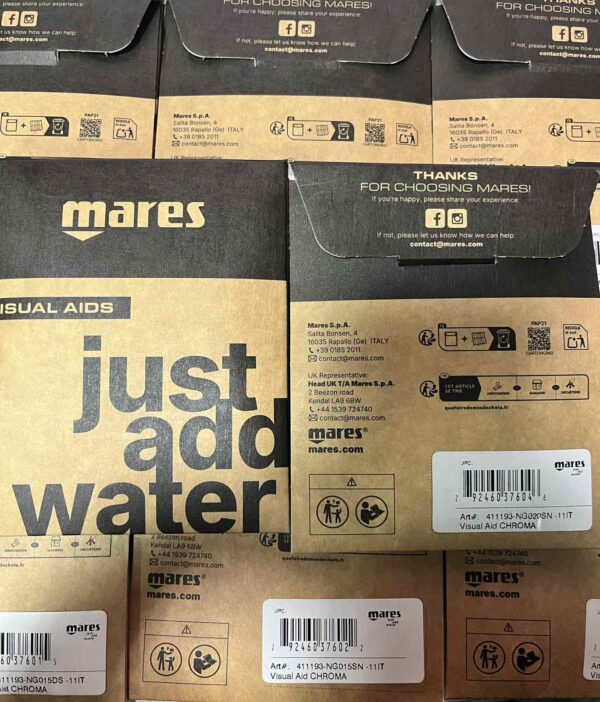 Mares Chroma Up Diving Mask Prescription negative/positive Lenses Set