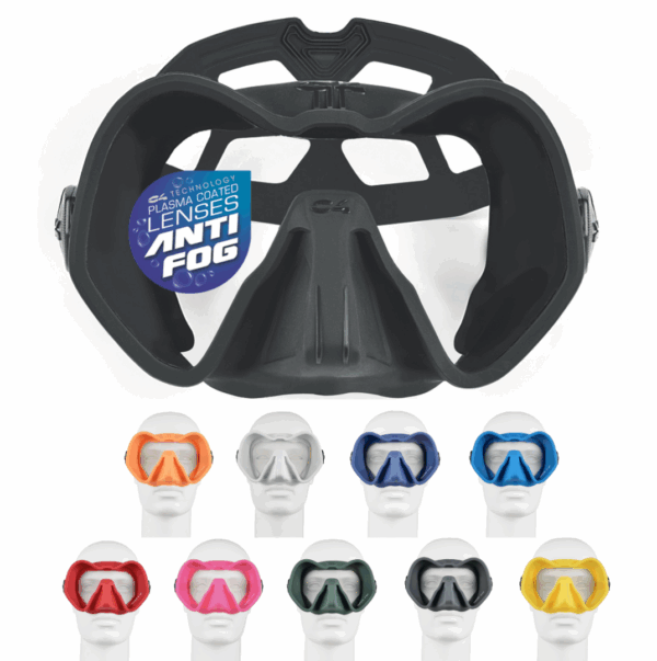 C4 DIVING MASK SKYLINE -4DIVING.COM_ C4 Carbon antifog diving mask SKYLINE